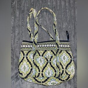 Vera Bradley Patterned Tote Bag - Black and Green